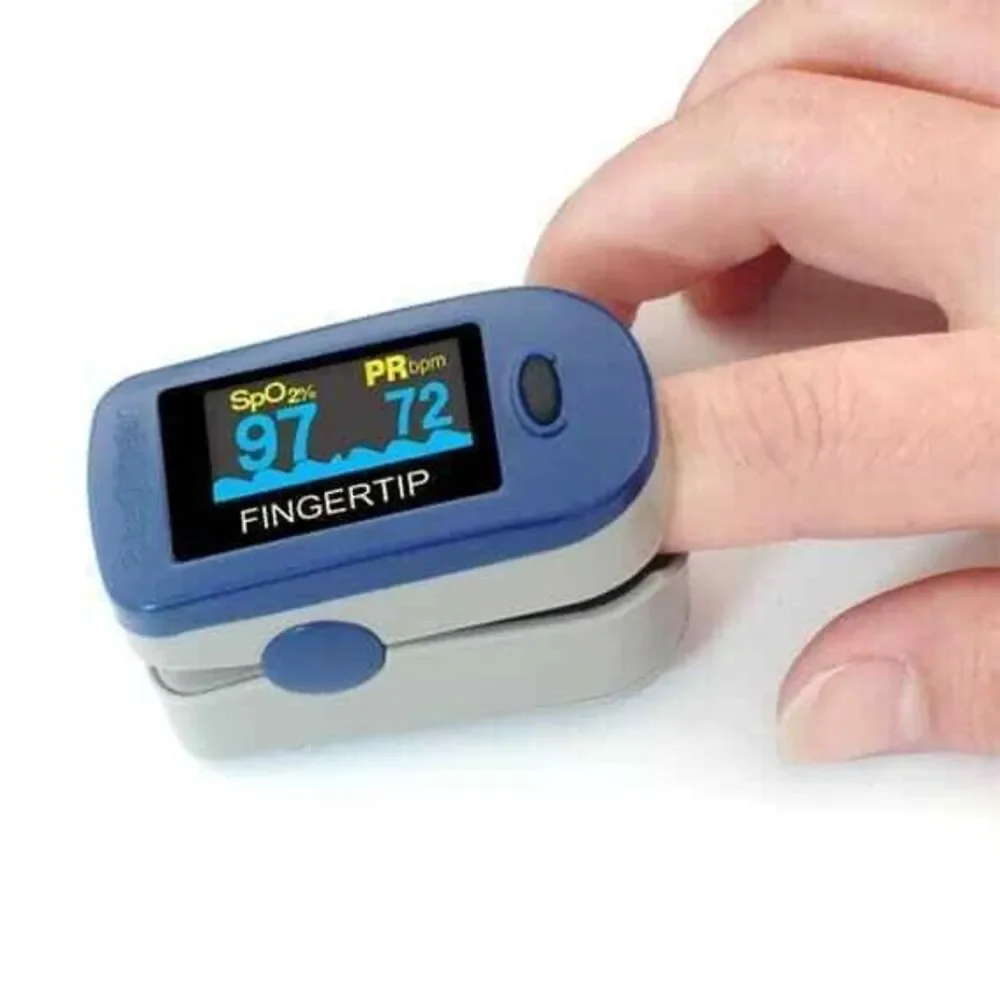 2 Pack - NEW MEDSOURCE Fingertip Pulse Oximeter, Blue Color OLED Display 74002